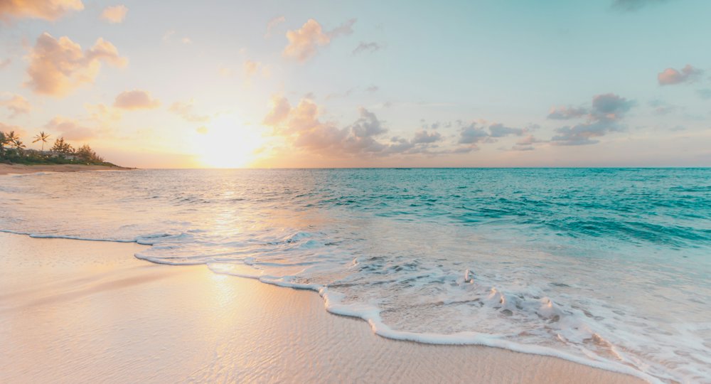 Playa del Caribe al atardecer